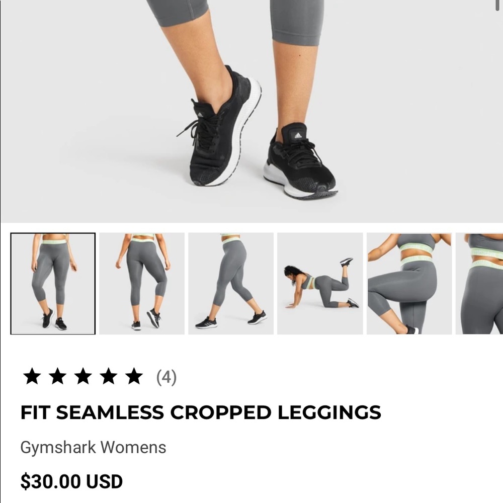 GYMSHARK FIT SEAMLESS CROPPED LEGGINGS